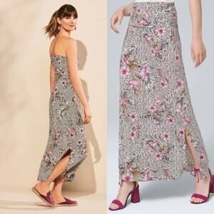 White House Black Market WHBM Convertible Matte Jersey Maxi Skirt Dress Large